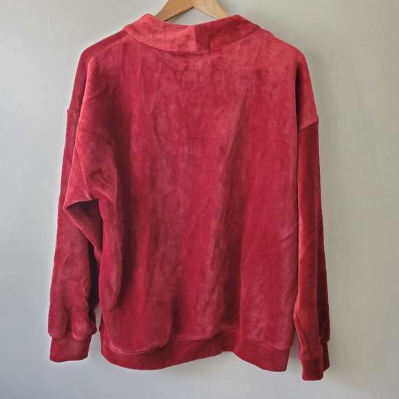 Sunny33 Autumn Bummer Burgundy Velour Sweater - Picture 5 of 5